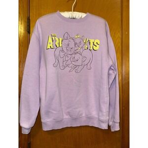 H&M Disney Purple Aristocats Cat Crewneck Oversized Sweatshirt Women's XS